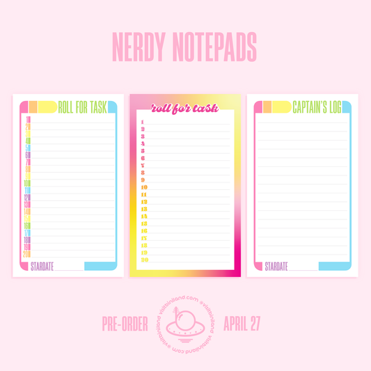 PRE-ORDER: nerdy notepads