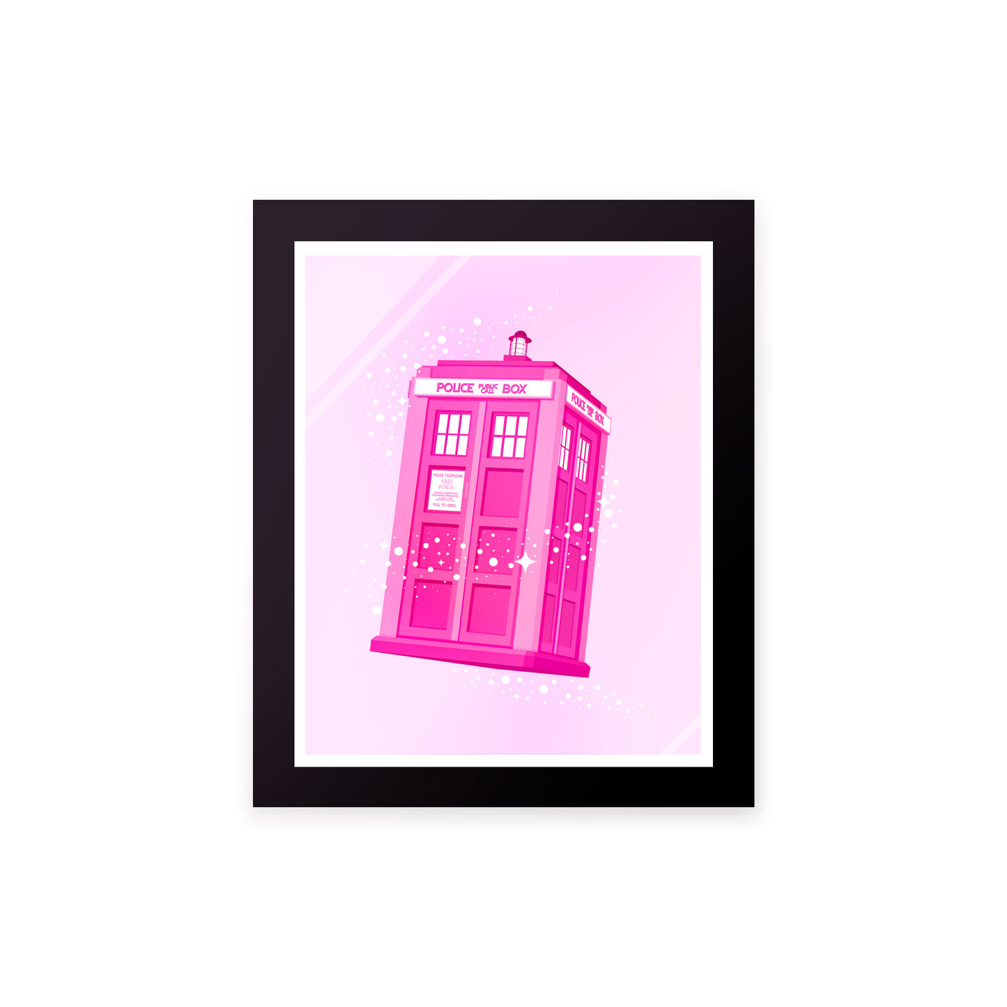 pink police box print