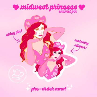 PRE-ORDER: midwest princess enamel pin