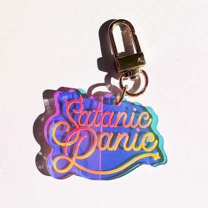 satanic panic acrylic keychain